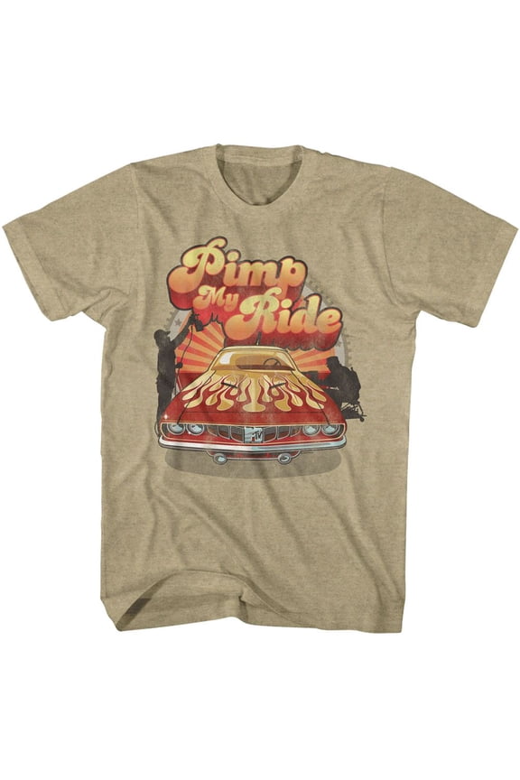 MTV Pimp My Ride Car Khaki Heather Adult T-Shirt