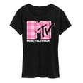 thumbnail image 1 of MTV - Pink Plaid  Logo  - Women's Short Sleeve Graphic T-Shirt, 1 of 4