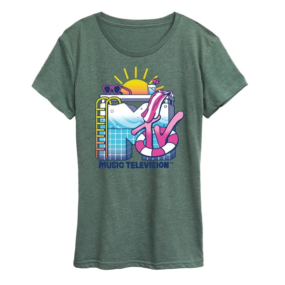 MTV - Pool Scene  -  Women's Short Sleeve Graphic T-Shirt