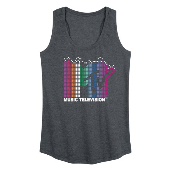 MTV - Rainbow Sound Waveform MTV Logo - Women's Racerback Tank Top