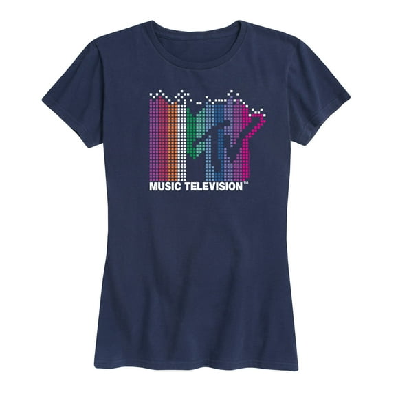 MTV - Rainbow Sound Waveform MTV Logo - Women's Short Sleeve Graphic T-Shirt