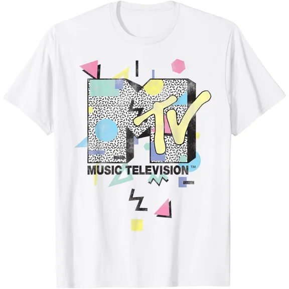 MTV Retro Shape Design Logo Graphic T-Shirt T-Shirt