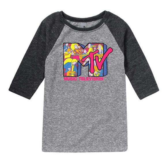MTV - Rock Logo - Toddler And Youth Raglan Graphic T-Shirt