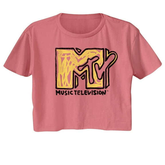 MTV Scribble Logo Mauvelous Women's Festival Cali Crop T-Shirt