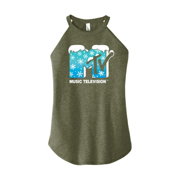 MTV - Snowflakes  - Juniors High Neck Tank Top