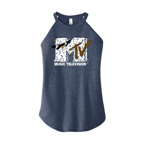 MTV - Snowman Logo - Juniors High Neck Tank Top