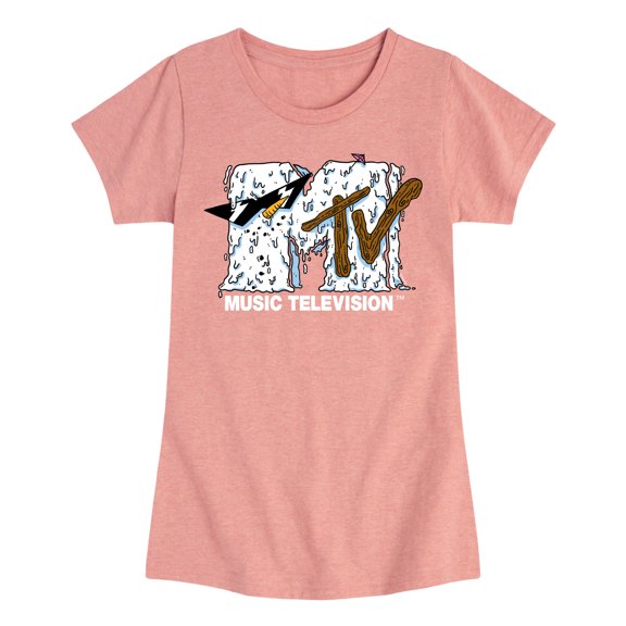 MTV - Snowman Logo - Toddler & Youth Girls Short Sleeve Graphic T-Shirt