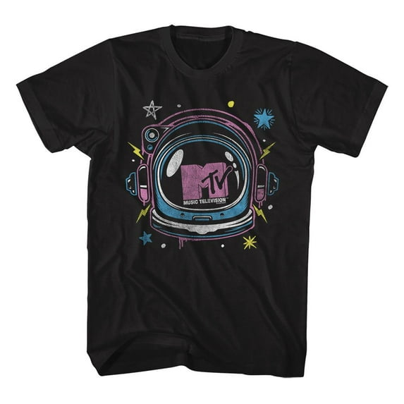 MTV Space Helmet Black Adult T-Shirt 4Xl