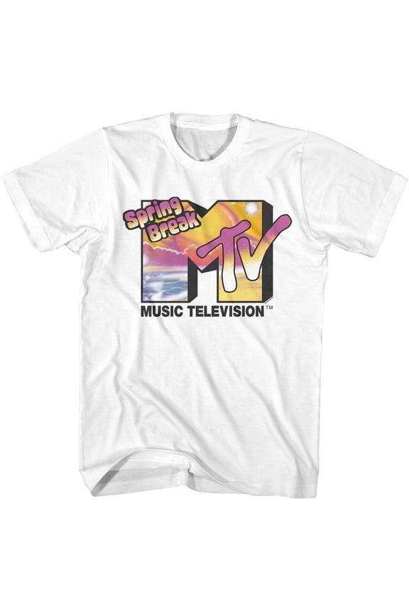 MTV Spring Airbrush White Adult S/S Tshirt S