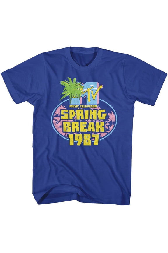 MTV Spring Break 87 Royal Adult T-Shirt