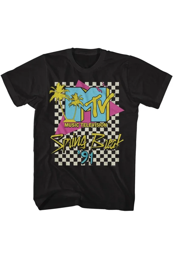 MTV Spring Break 91 Checkered Bg TV Shirt