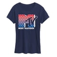 thumbnail image 1 of MTV - Star Blue Red Logo -  Women's Short Sleeve Graphic T-Shirt, 1 of 4