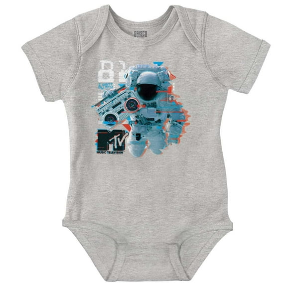 MTV Static Glitch Boombox Moon Man Romper Boys or Girls Infant Baby Brisco Brands NB