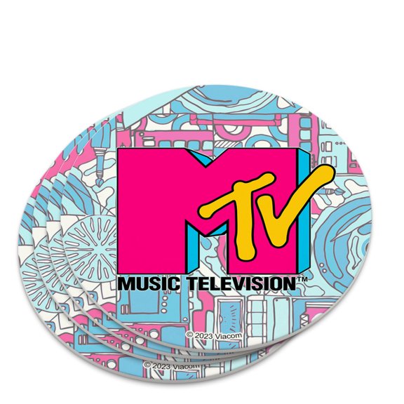 MTV Techno Neon Logo Novelty Coaster Set