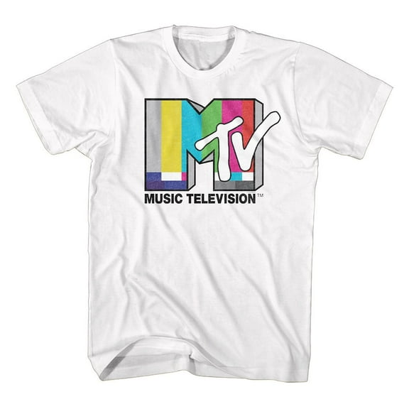 MTV Test Card Logo White T-Shirt