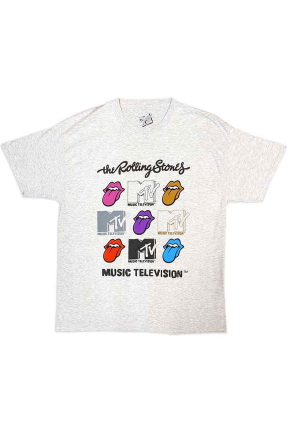 MTV Unisex T-Shirt: Rolling Stones Logo Grids (X-Large)