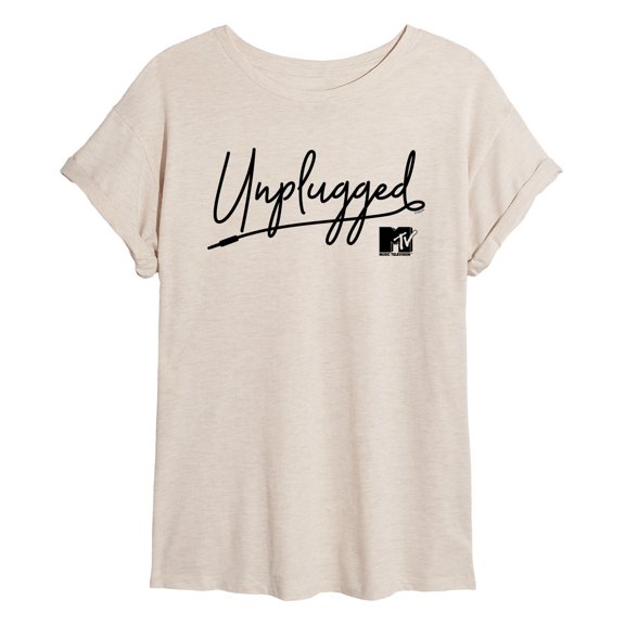 MTV - Unplugged Cable - Juniors Oversized Graphic T-Shirt