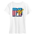 thumbnail image 1 of MTV - Usa Flag -  Women's Short Sleeve Graphic T-Shirt, 1 of 4