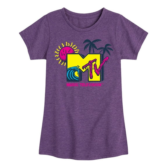 MTV - Wave Logo - Toddler And Youth Girls Short Sleeve Graphic T-Shirt