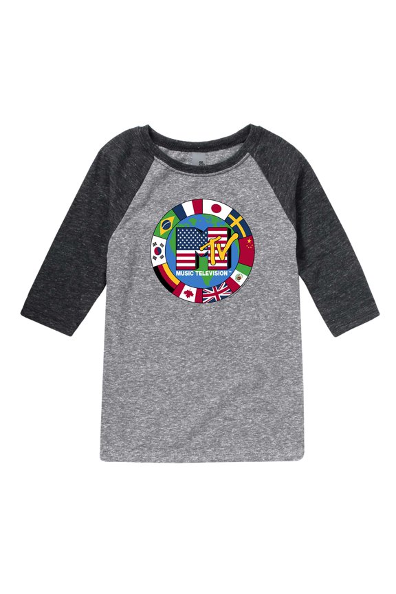 - World Flags - Toddler And Youth Raglan Graphic T-Shirt
