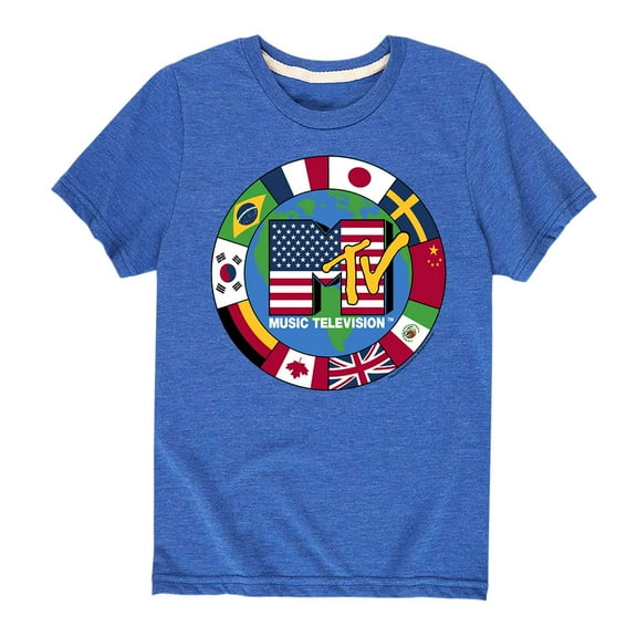 MTV - World Flags - Toddler And Youth Short Sleeve Graphic T-Shirt