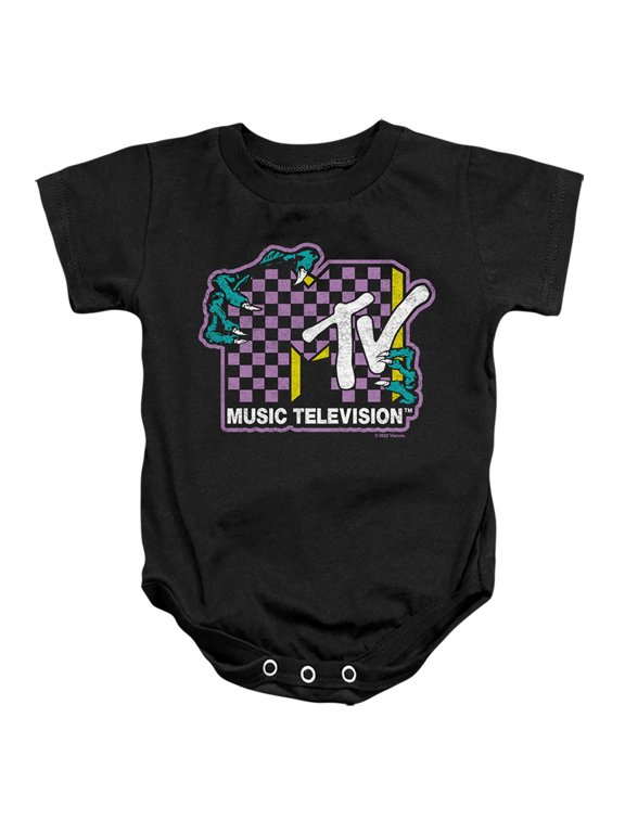 MTV Zombie Hands Logo Unisex Infant Snap Suit for Baby (6 Months) Black