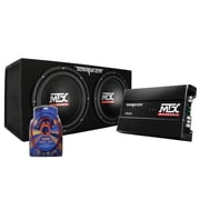 MTX 12 Dual Loaded Car Subwoofer w/Sub Box, Amplifier, QPower Wiring Kit