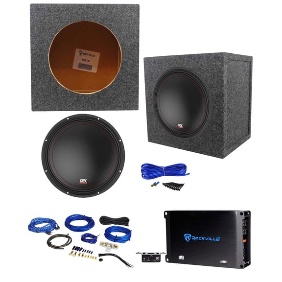 MTX 3510-02 10" 500 Watt SVC Car Subwoofer+Sealed Sub Box+Mono Amplifier+Amp Kit