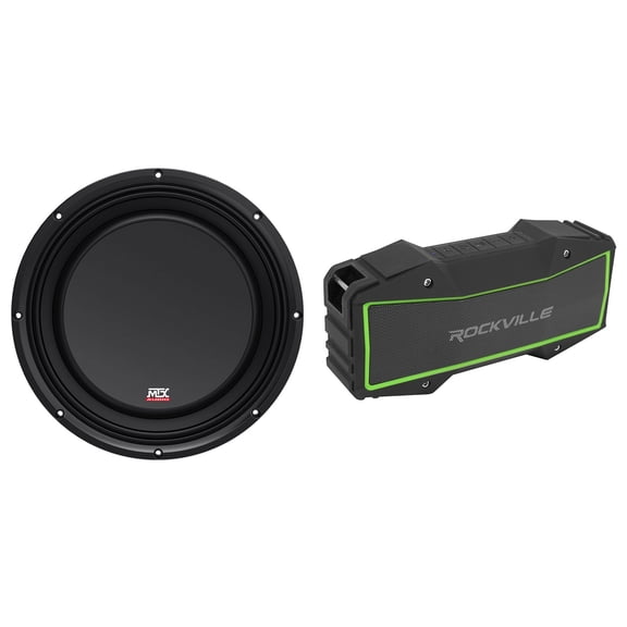 MTX 3510-04S 10" 600 Watt Shallow Car Subwoofer Slim Sub SVC 4-ohm+Home Speaker