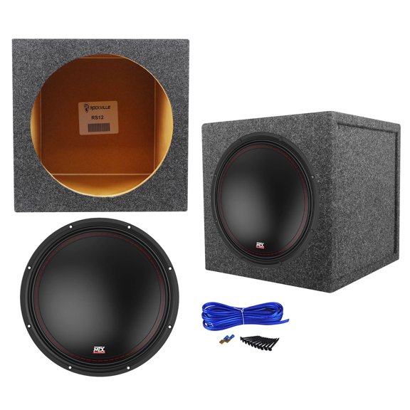 MTX 3512-02 12" 500 Watt SVC 2-ohm Car Audio Subwoofer+Sealed Sub Box Enclosure