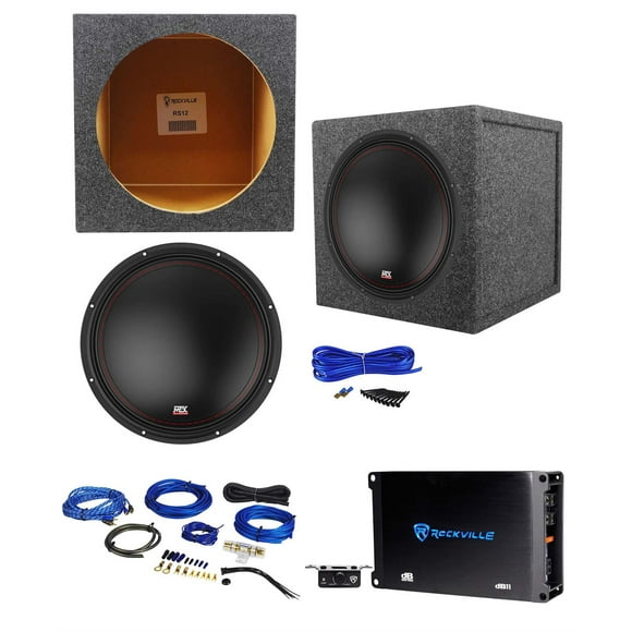 MTX 3512-02 12" 500 Watt SVC Car Subwoofer+Sealed Sub Box+Mono Amplifier+Amp Kit