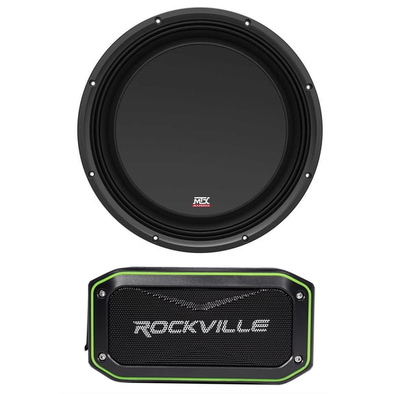 MTX 3512-04S 12" 600 Watt Shallow Mount Car Subwoofer Slim Sub + Speaker