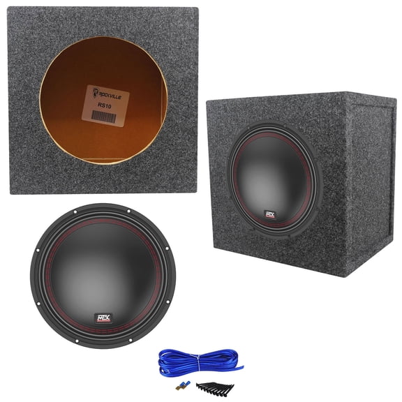 MTX 5510-44 10" 800 Watt DVC 4-ohm Car Audio Subwoofer+Sealed Sub Box Enclosure