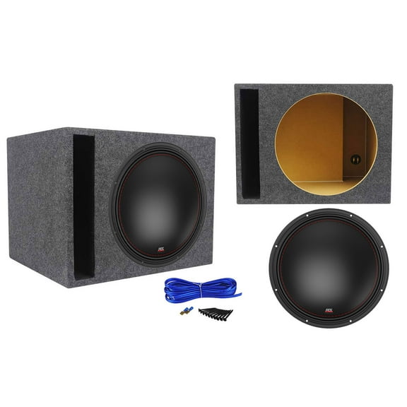 MTX 7515-44 15" 750 Watt RMS Competition Subwoofer + Vented Sub Box Enclosure