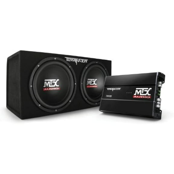MTX Audio TNP212D2 Terminator Power Pack Subwoofer System - Set of 2,BLACK
