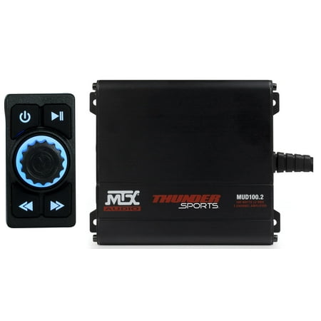 MTX MUD100.2 100w 2-Channel Amp+Memphis Audio Bluetooth Rocker Switch Controller