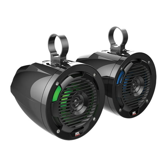 MTX MUD65PL Mud Series 6.5 Inch 50 Watt Cage Mount Coaxial RGB LED Speaker Pair
