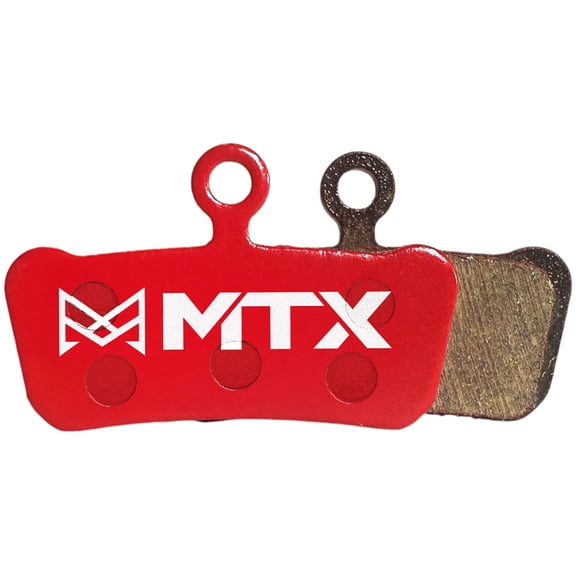 MTX Red Label RACE Disc Brake Pads - Ceramic/Kevlar Compound, SRAM G2 / Guide / Level 4P / Trail, 4-Piston, Single Set