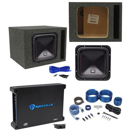 MTX S6510-44 10" 500 Watt RMS Car Subwoofer+Vented Box+Mono Amplifier+Amp Kit