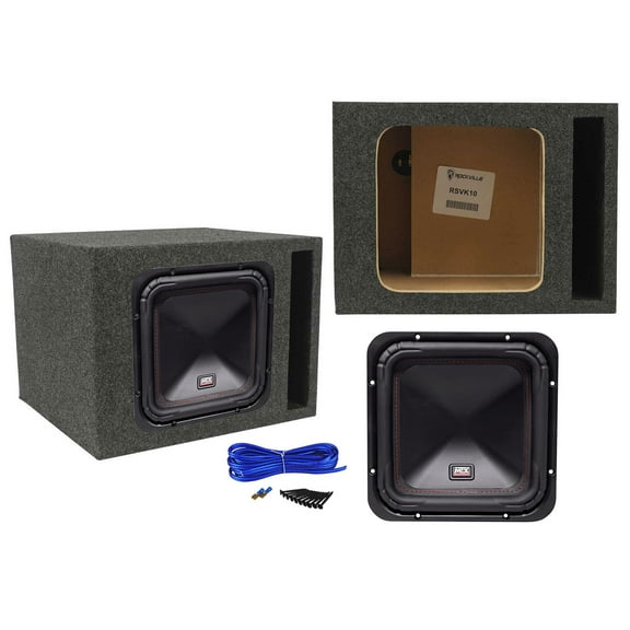 MTX S6510-44 10" 500w RMS Car Audio Square Subwoofer+Vented Sub Box Enclosure