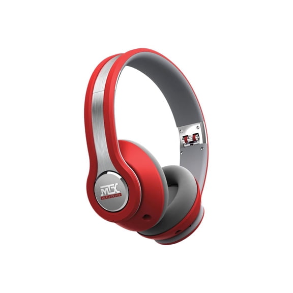 MTX StreetAudio iX1 - Headphones with mic - on-ear - wired - 3.5 mm jack - gray, red