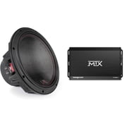 MTX TERMINATOR 1000-Watt RMS 1  Mono Block Class D Amplifier and MTX Audio 7512-22 75-Series 12" 750W RMS Dual 2-Ohm Subwoofer