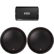 MTX TERMINATOR 1000-Watt RMS 1  Mono Block Class D Amplifier and Two MTX Audio 5515-44 55-Series 15 400W RMS Dual 4-Ohm Subwoofer
