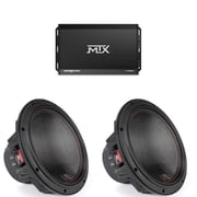 MTX TERMINATOR 1000-Watt RMS 1  Mono Block Class D Amplifier and Two MTX Audio 7512-44 75-Series 12 750W RMS Dual 4-Ohm Subwoofer