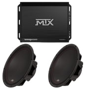 MTX TERMINATOR 250-Watt RMS 2  Mono Block Class D Amplifier and MTX Audio 3512-02 35-Series 12 250W RMS 2-Ohm Subwoofer