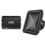 MTX TERMINATOR 500-Watt RMS 2  Mono Block Class D Amplifier and MTX Audio S6512-44 S65-Series Square 12 500W RMS Dual 4-Ohm Subwoofer