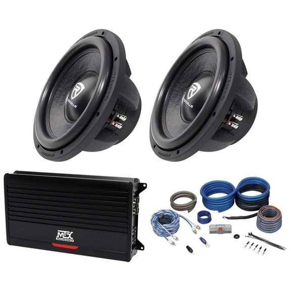 MTX THUNDER1000.1 1000 Watt RMS Mono Amplifier+(2) 12" Car Audio Subwoofers Subs