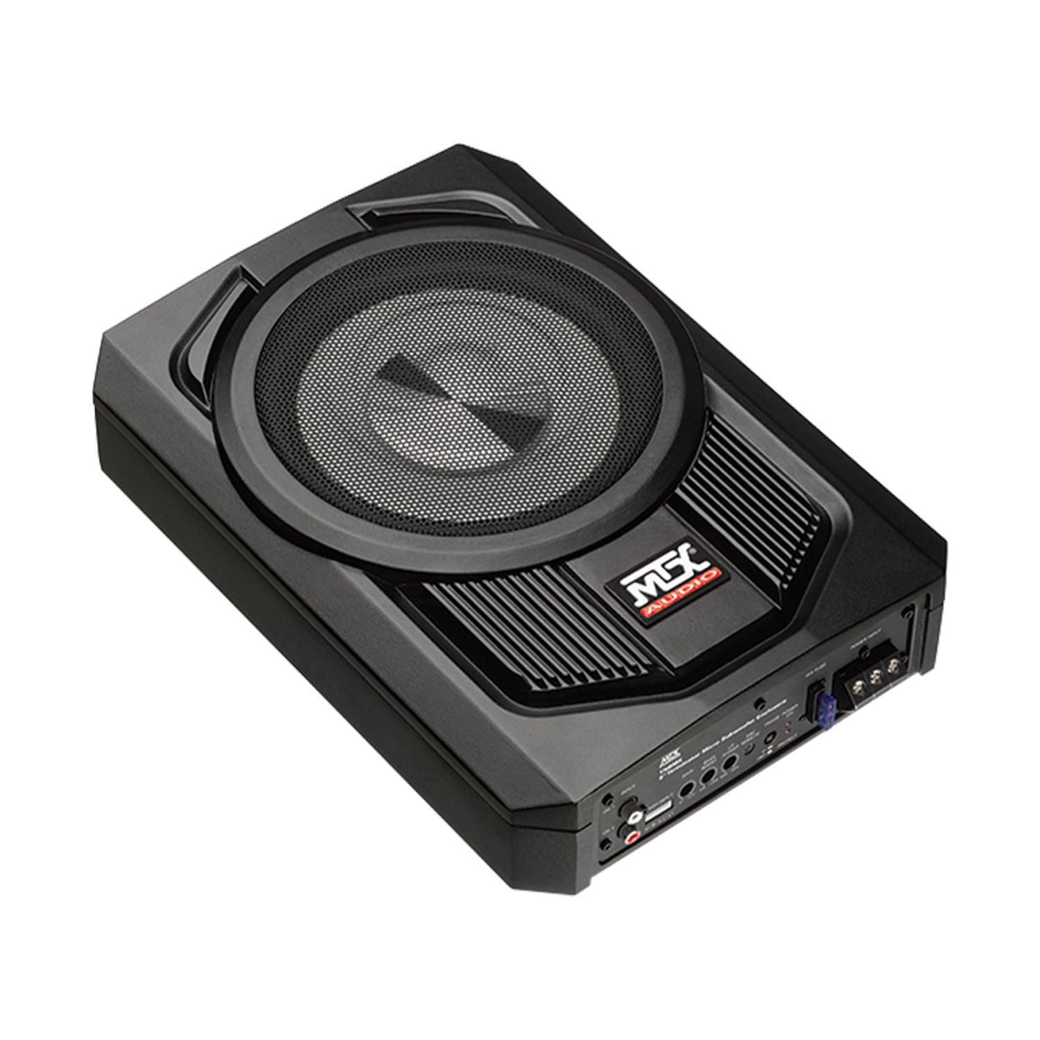 MTX TN8MS Terminator 8 Inch Micro Compact Amplified Subwoofer Enclosure, Black
