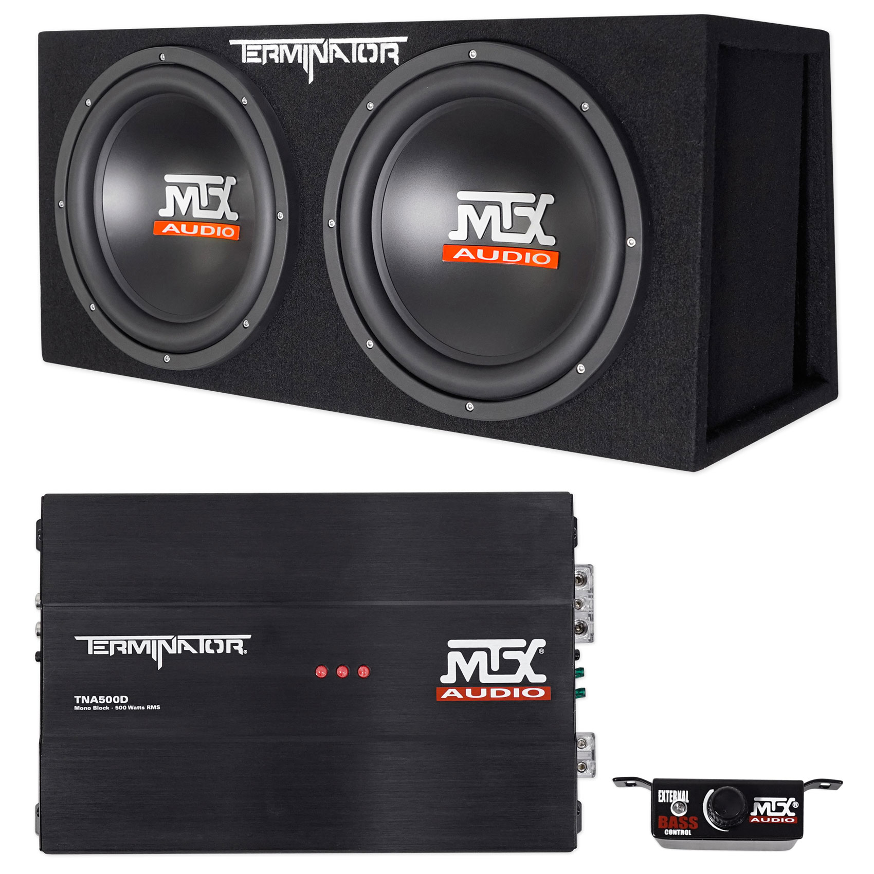 MTX TNP212DV 12in 2000W Dual Loaded Subwoofer Enclosure with Amplifier, New - image 1 of 10