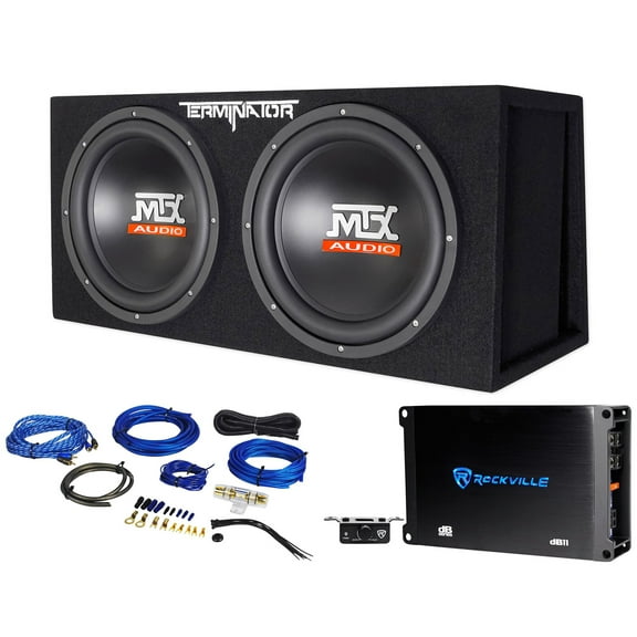 MTX Terminator TNE212DV 1000w RMS Dual 12 Subs+Vented Subwoofer Box+Amplifier